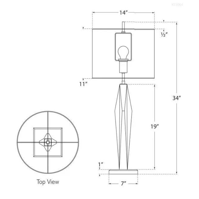 Modern Kate Spade New York for Visual Comfort Signature Castle Peak Narrow Table Lamp in Crystal with Cream Linen Shade For Sale - Image 3 of 3