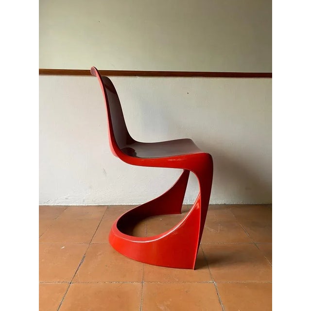Red Model 290 Dining Chairs by Steen Østergaard for Cado, 1960s, Set of 5 For Sale - Image 8 of 12