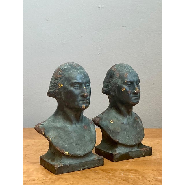 Bronze Vintage Patinated Busts of George Washington - A Pair For Sale - Image 8 of 18