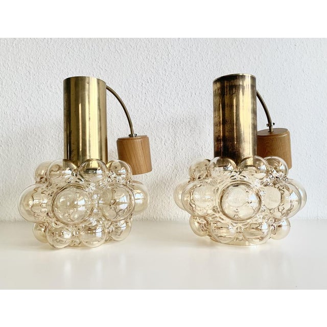 Bubble Glass Pendant Lamp by Helena Tynell for Glashütte Limburg, 1970s For Sale - Image 4 of 14
