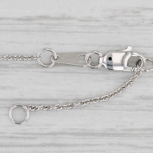 0.20ctw Diamond Cuff Pendant Necklace 14k White Gold Cable Chain 17"-18" For Sale - Image 4 of 6