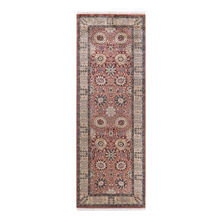 Mogul, One-of-a-Kind Hand-Knotted Runner Rug - Pink, 3' 2" x 8' 10" For Sale