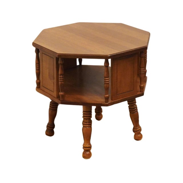 TELL CITY Solid Hard Rock Maple Colonial Early American 23" Octagonal Accent End Table 8411F - #48 Andover Finish 22.75"...