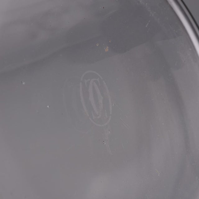 French Silver-Mounted Glass Ice Buckets & Champagne Cooler by Cartier, 1990s, Set of 3 For Sale - Image 4 of 11