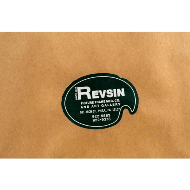 Gold Abstract Flowers Watercolor Painting Signed For Sale - Image 8 of 8