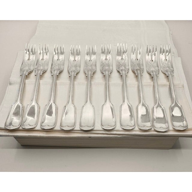 Late 19th Century Antique John Kilpatrick Victorian English Sterling Silver Fish Service for Ten - 20 pcs For Sale - Image 5 of 14