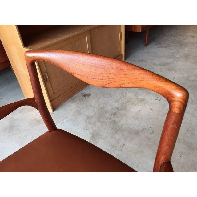 Danish Leather Desk Chair by Kai Lyngfeldt Larsen, 1960s For Sale - Image 6 of 11