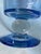 Glass 1930's American Engraved Cut Glass Cornflower Blue Pedestal Floral Vase For Sale - Image 7 of 11