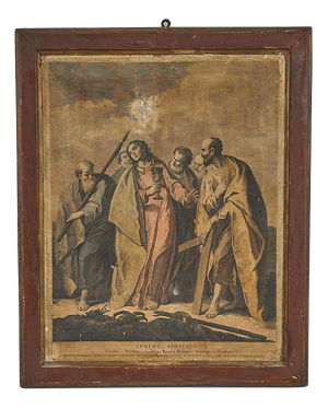 Unknown, Holy Apostles Scene, 2000s, Wood, Framed