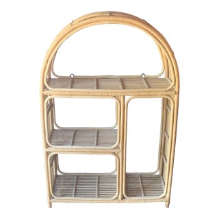 Modern Pencil Rattan Wall Shelf For Sale