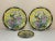 Chinese Set of 3 Chinese Famille Jaune Porcelain Yellow Black Pink Plates Birds & Flowers For Sale - Image 3 of 11