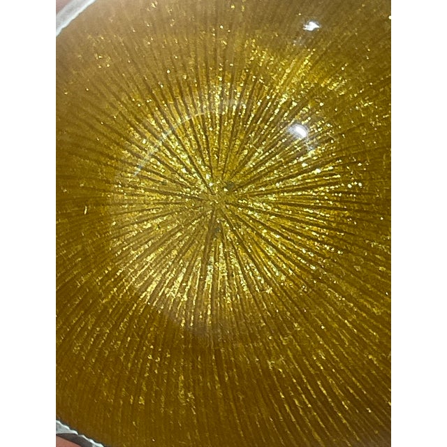 1970s Mid-Century Modern Decor Collection: 3-Piece Amberina, Gold Starburst, and Textured Pottery Set For Sale - Image 9 of 10