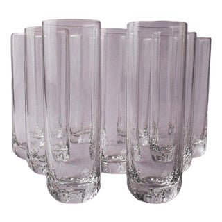 Vintage Octagonal Murano Drinking Glasses, 1980s, Set of 9 For Sale