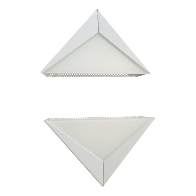 Palm Wall Lights in White Glass and Metal from Stilnovo, 1960s, Set of 2 For Sale