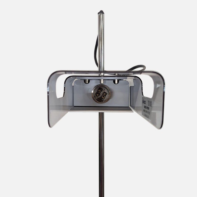 Black Joe Colombo for Oluce Vintage Chrome and Black Floor Lamp For Sale - Image 8 of 10