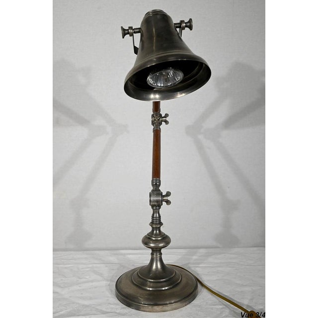 Adjustable Arm Table Lamp in Metal and Wood, 1920s For Sale - Image 18 of 18