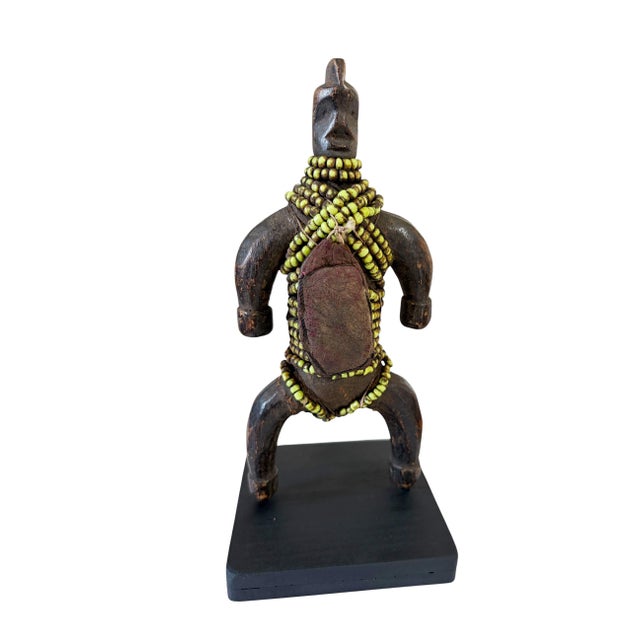 Vintage African Fertility Beaded Doll Cameroon 8.5" H W/Wood Stand For Sale In New York - Image 6 of 6