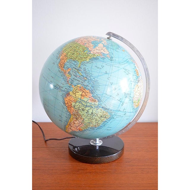 Bauhaus Illuminated Glass Globe from EN Columbus Globus Ehapa, Denmark, 1950s For Sale - Image 3 of 11