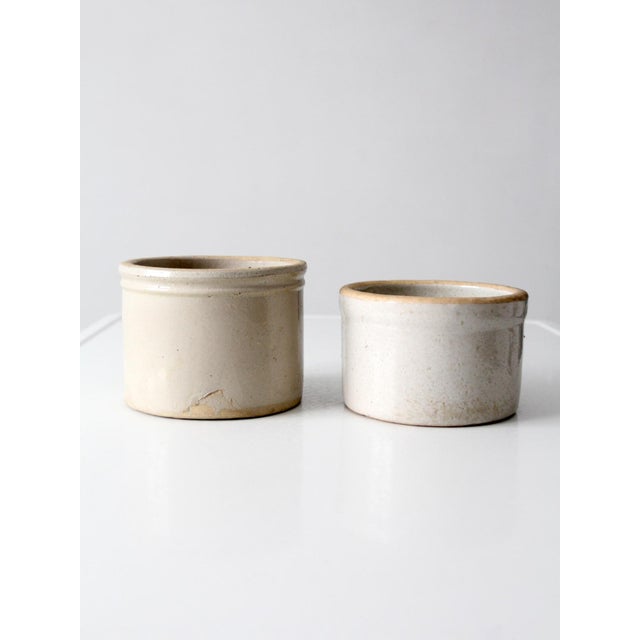 Early 20th Century Antique Stoneware Kitchen Crocks Pair For Sale - Image 5 of 12
