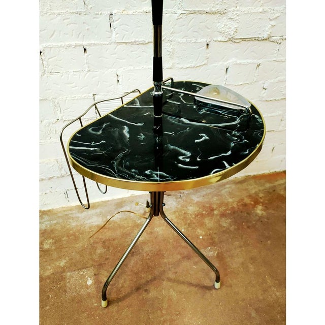 Mid-Century Lamp with Magazine Rack and Tray, 1950s For Sale - Image 4 of 8
