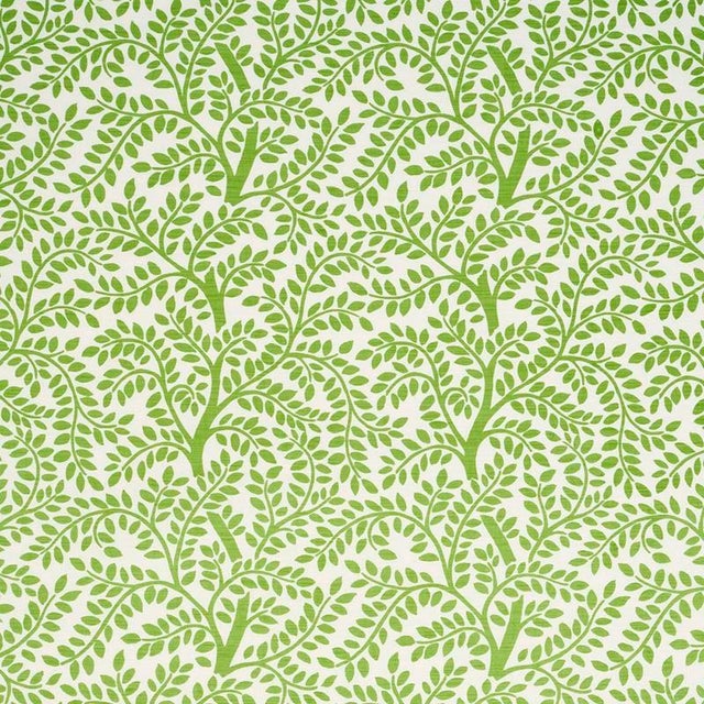 Sample - Schumacher Temple Garden Ii Fabric in Green For Sale