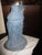 This is a Gorgeous! Vintage 1988 Sandstone Concrete Father Christmas in a Beautiful Power Blue holding his Christmas Tree....
