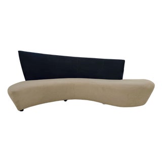 Vladimir Kagan Serpentine Curved Two-Tone Sofa For Sale