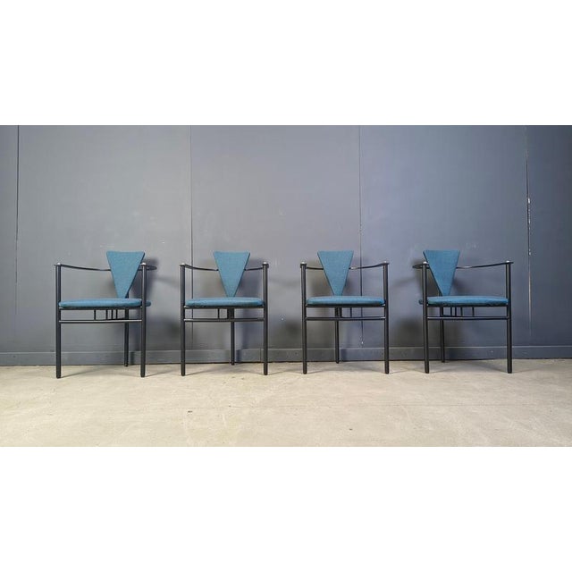 Black Vintage Dining Chairs from Belgo Chrom, 1980s, Set of 4 For Sale - Image 8 of 11