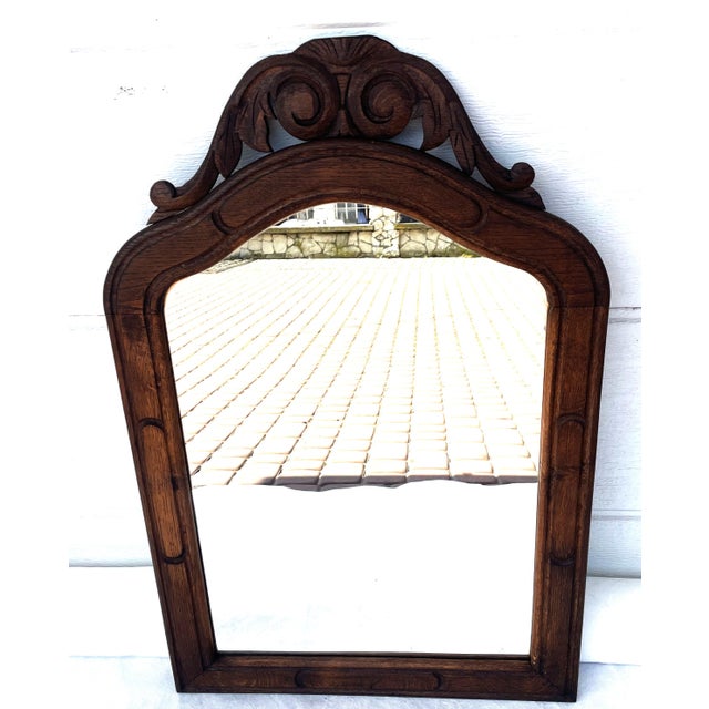 Glass (with slight wave pattern) Beveled edge Deep wood color Style: Neo-Baroque / Historicism Condition: Very good, the...