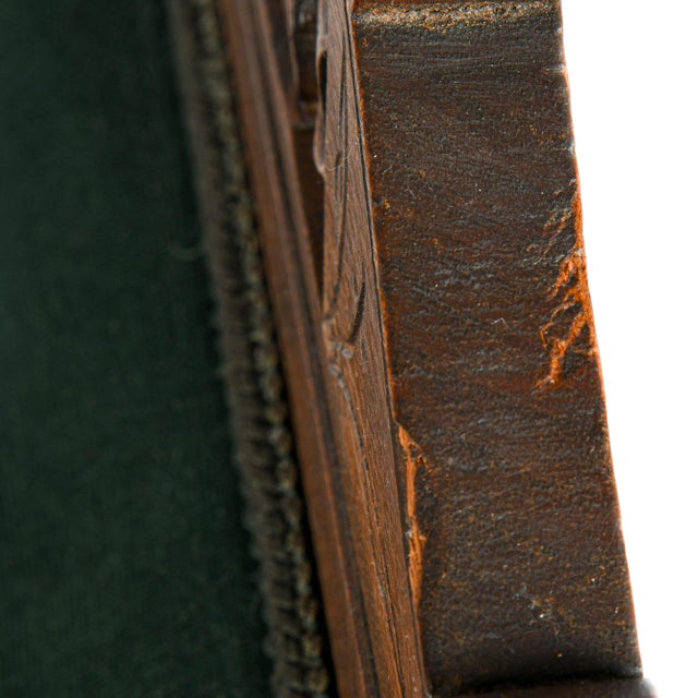 Green Antique Eastlake Carved Walnut Platform Rocking Chair With Green Velvet Upholstery For Sale - Image 8 of 9