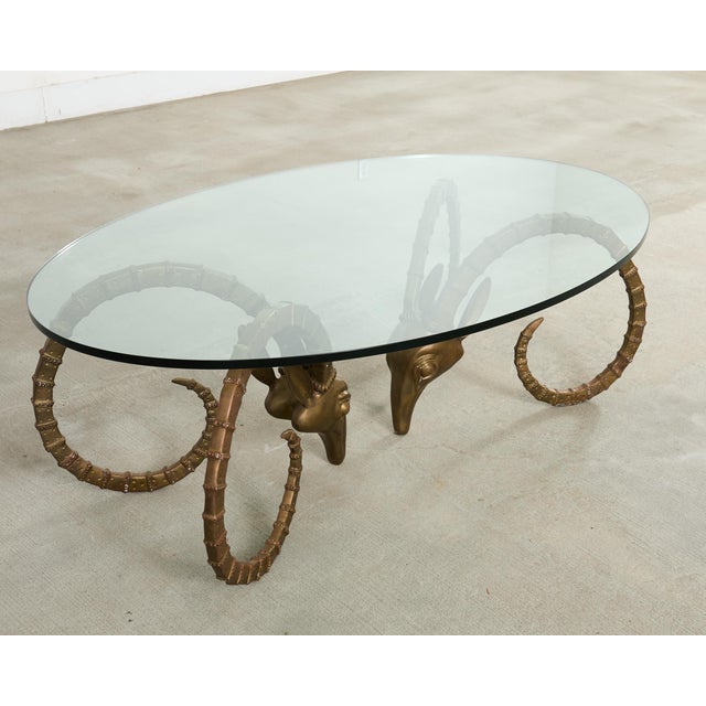 Brass Ibex Rams Head Cocktail Table After Alain Chervet For Sale - Image 13 of 17