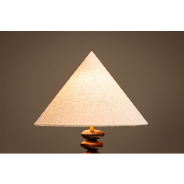 Vintage Wooden Table Lamp, France, 1970s For Sale - Image 3 of 10