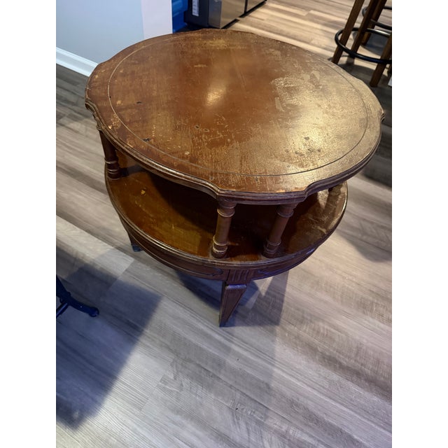 Vintage Mersman Round Two-Tier Accent End Table For Sale - Image 6 of 7