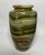 Substantial vintage vase hand turned from beautifully banded green calcite, traditionally marketed in the decorative arts...