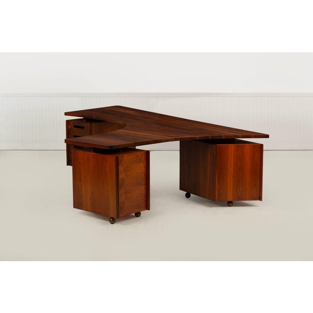 Brown Vladimir Kagan Personal Custom Partner’s Desk, Kagan-Dreyfuss, New York 1950 For Sale - Image 8 of 18