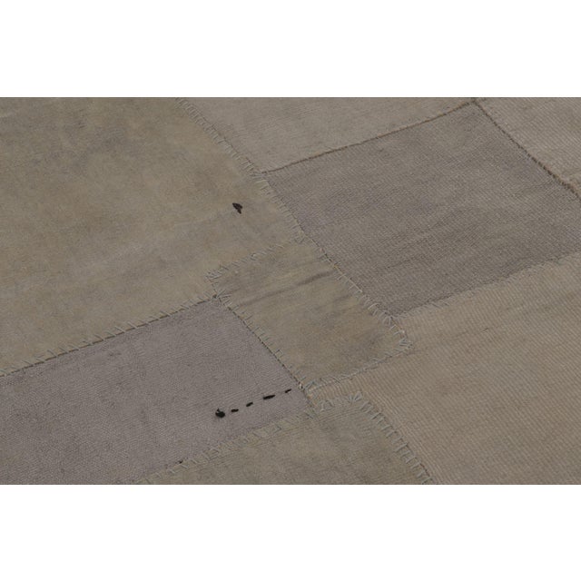 Traditional Vintage Turkish Patchwork Rug, in Brown, Gray and Charcoal Hues - Rug & Kilim For Sale - Image 3 of 9