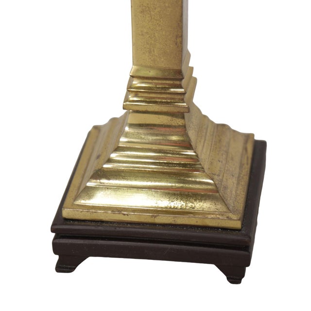 1970s Traditional Brass Empire Column Lamp For Sale - Image 4 of 5