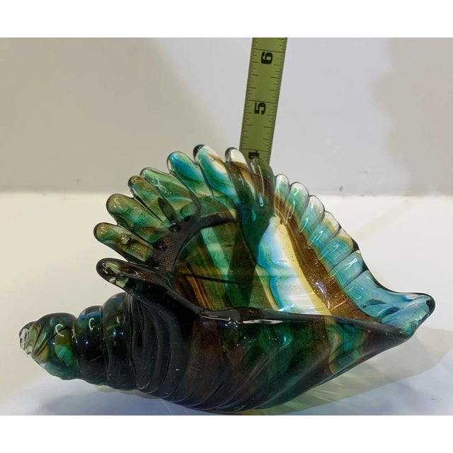 Bring the beauty of the ocean into your home with this stunning **Vintage Mid-Century Modern Murano-Style Hand-Blown Art...