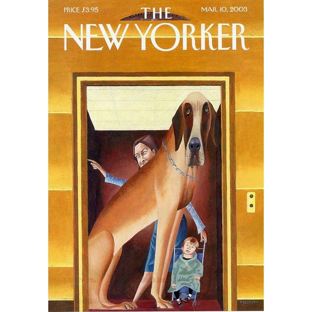 Original vintage New Yorker magazine cover dated March 10, 2003 featuring a Dog theme. Cover art by Mark Ulriksen (b....