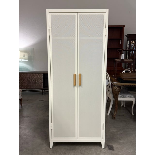 French Tolix B2 Perforated Haut Armoire, Ivory For Sale - Image 3 of 12