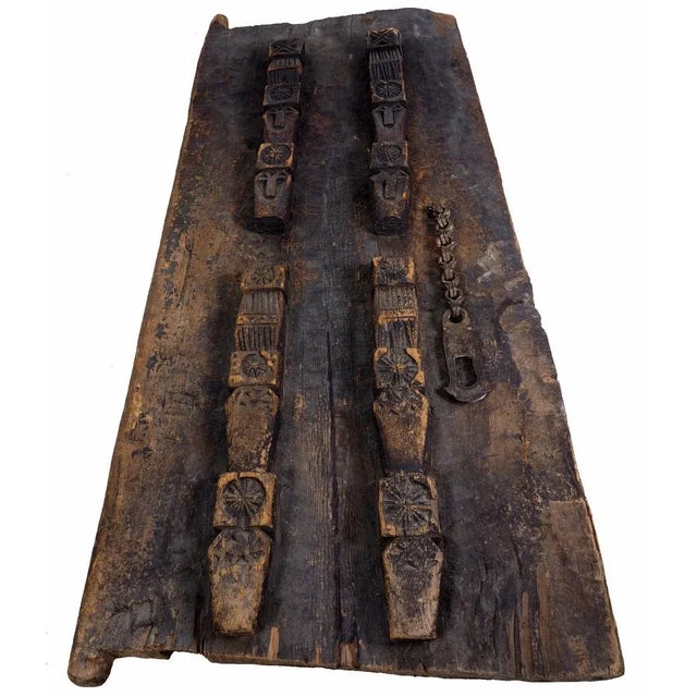 Antique Carved Wooden Door, Nuristan, Afghanistan For Sale - Image 4 of 11