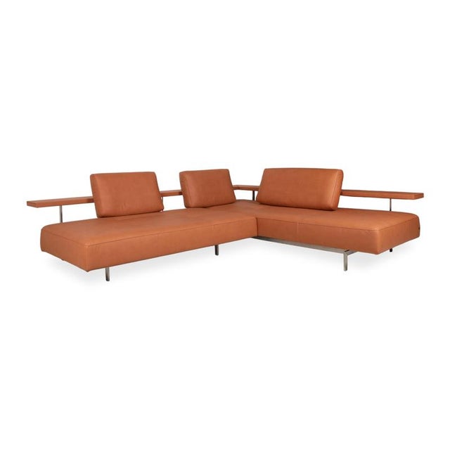 Dono 6100 Leather Corner Sofa in Orange Terracotta from Rolf Benz For Sale - Image 5 of 18