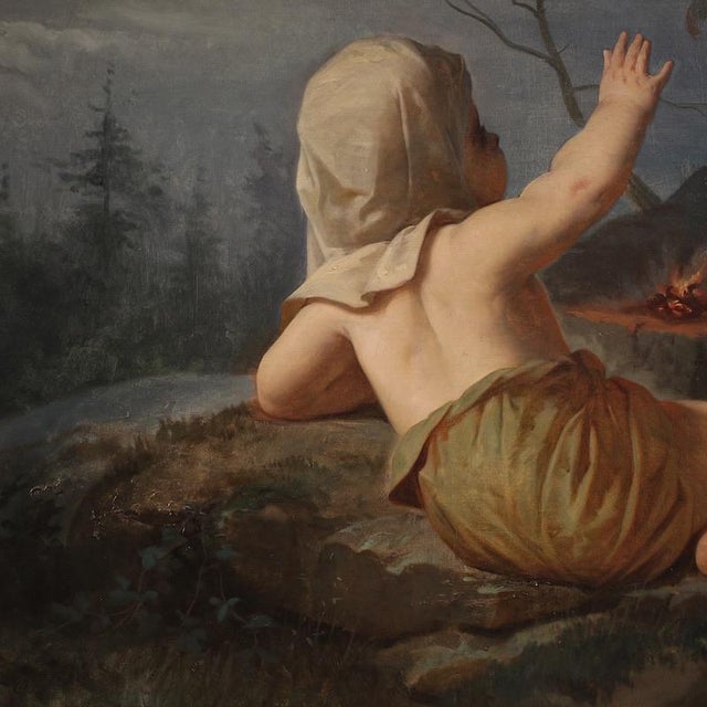 Italian Artist, Winter, 19th Century, Oil Painting on Canvas, Framed For Sale - Image 9 of 16