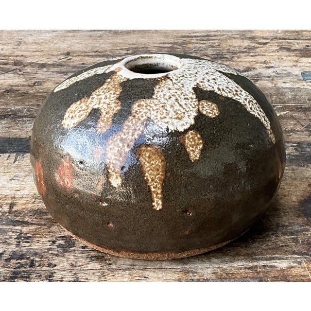 Mid 20th Century Vintage Drip Glaze Ceramic Vessel For Sale - Image 5 of 12