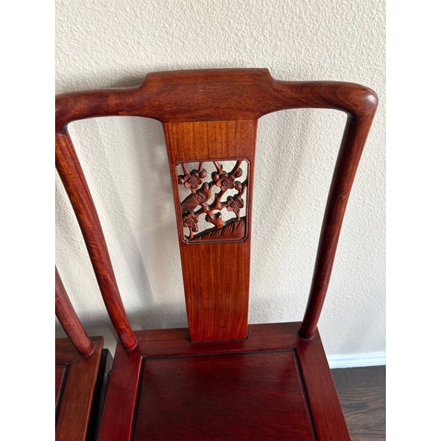 Wood Set of 8 Mid 20th Century Chinese Ming Rosewood Dining Chairs For Sale - Image 7 of 9