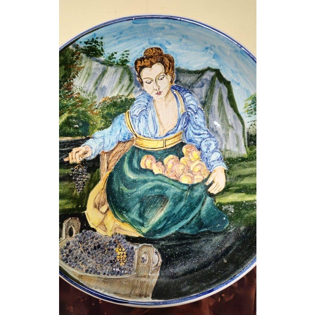 1920s Painted Ceramic Dish by A. Del Bianco for Gubbio, 1920s For Sale - Image 5 of 8