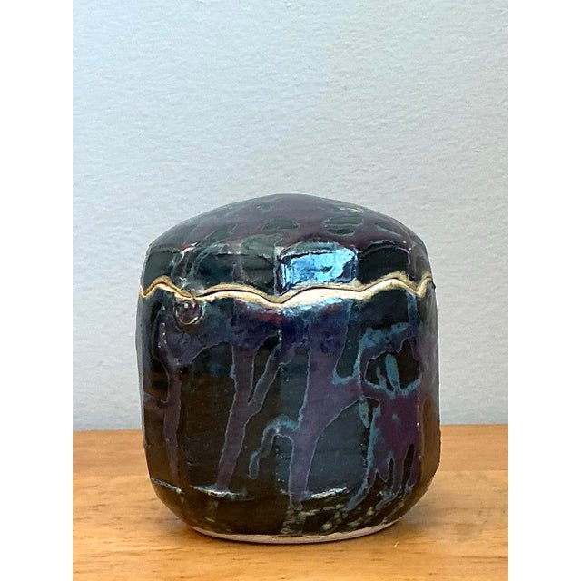 Vintage Glazed Ceramic Lidded Jar For Sale - Image 12 of 12