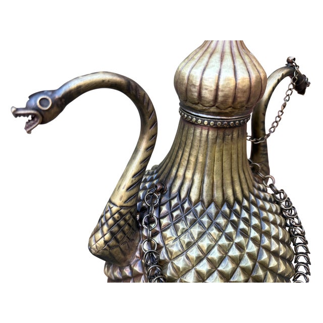 Diamond Planished Brass Pitcher For Sale In Los Angeles - Image 6 of 15