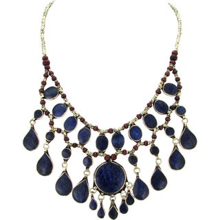 Lapis Lazuli Tribal Fringe Necklace For Sale