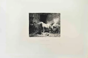 Jules Hereau, Un Marèchal Ferrant, Etching, 1870s